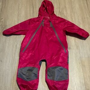 Kids Pink Raincoat with Gray Accents